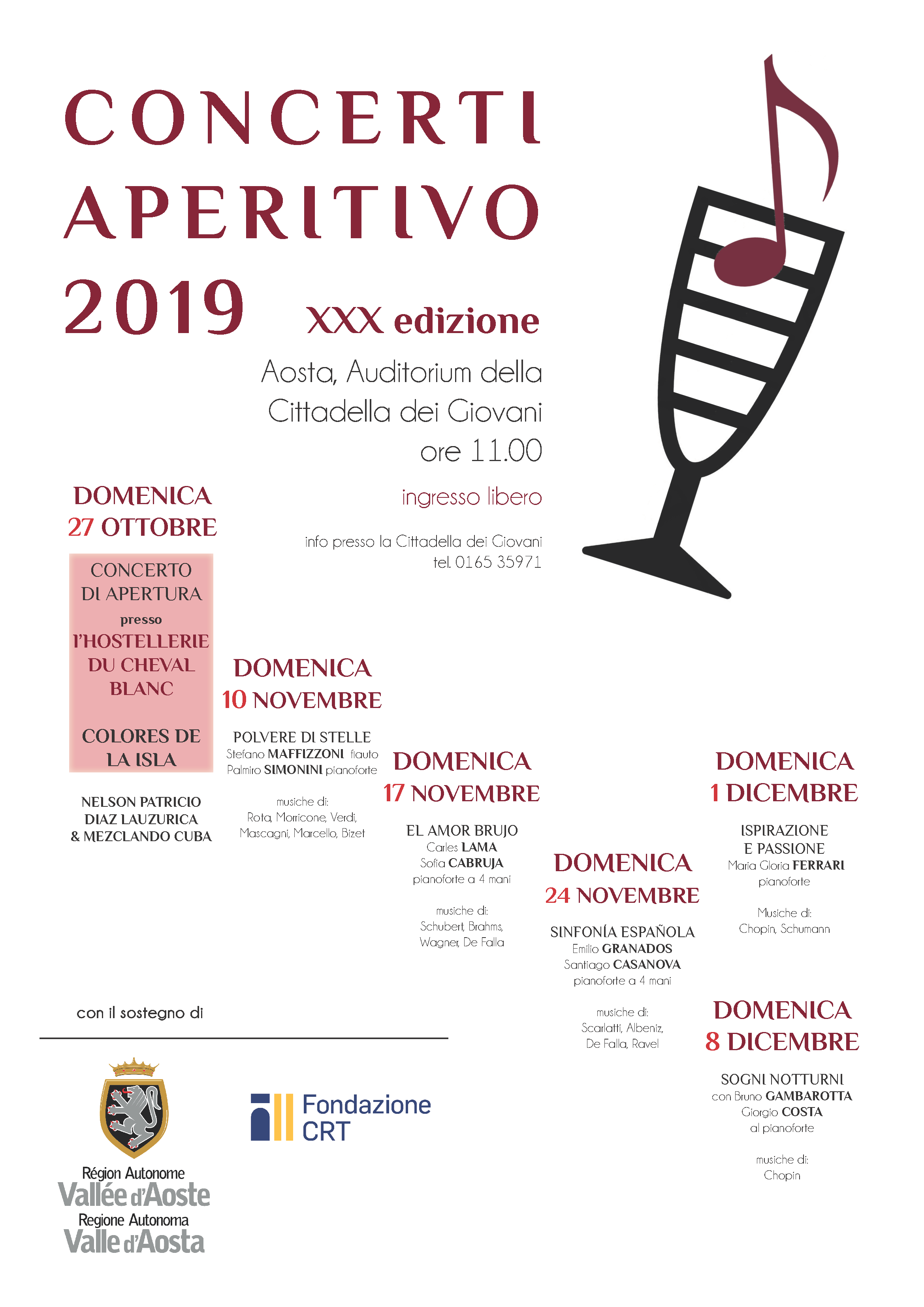 Concerto aperitivo Aosta 2019